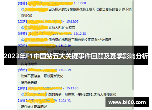 2023年F1中国站五大关键事件回顾及赛季影响分析